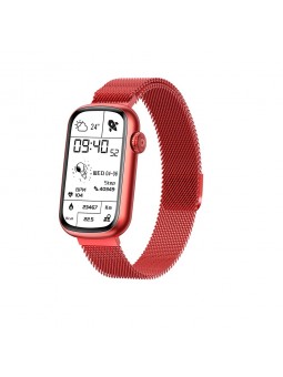 Montre Homme Smarty SW032C - Collection Allure - Bracelet Silicone et maille milanaise rouge