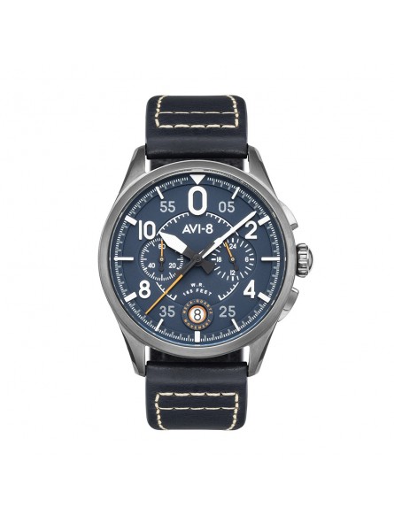 Montre Homme AVI-8 AV-4089-04 Spitfire - Mouvement Quartz Japonais - Affichage chrono et date  Boitier rond en acier gun