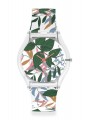 Montre Unisexe SWATCH Leaves Jungle SS08K111 - Collection Monthly Drops - Boitier matériau biosourcé transparent