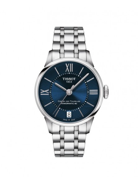 Montre Femme T0992071104800 Tissot Chemin des Tourelles Powermatic 80 Lady - Cadran Ronde, Bleu