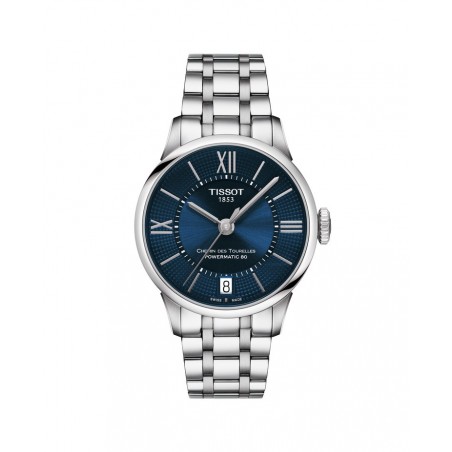 Montre Femme T0992071104800 Tissot Chemin des Tourelles Powermatic 80 Lady - Cadran Ronde, Bleu