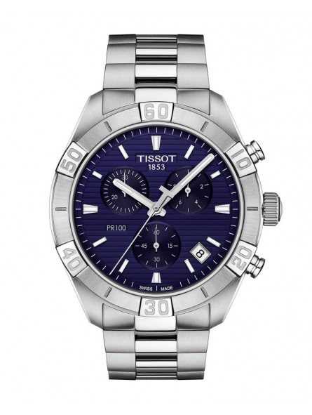 Montre Homme T1016171104100 Tissot PR 100 Sport Gent Chronograph - Cadran Ronde, Bleu