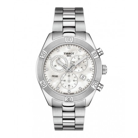 Montre Femme T1019171111600 Tissot PR 100 Sport Chic Chronograph - Cadran Ronde, Nacre blanche