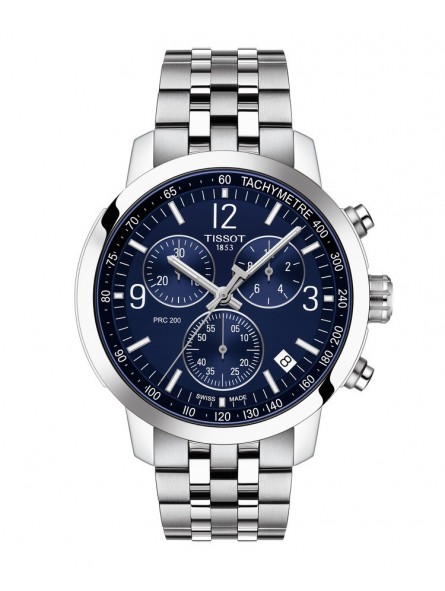 Montre Homme Tissot PRC 200 Chrono Sport Bleu Acier argenté - T1144171104700 Montre Homme Tissot PRC 200 Chrono Sport Bleu Acier argenté - T1144171104700