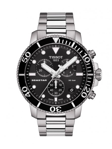 Montre Homme T1204171105100 Tissot Seastar 1000 Chronograph - Cadran Ronde, Noir