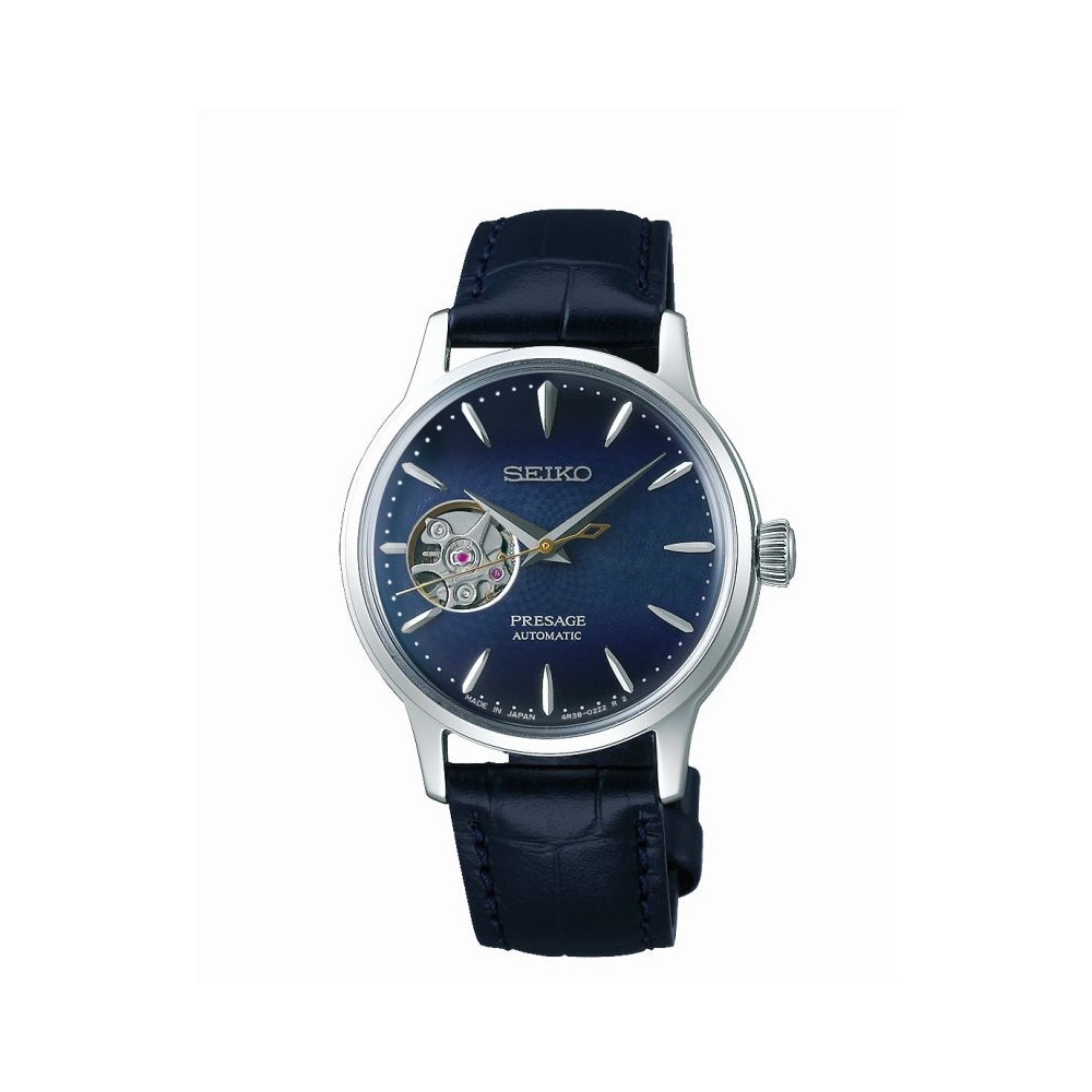 Montre Femme Seiko Presage SSA785J1 - Mouvement automatique  - Cur ouvert à 9h - Cadran bleu dégradé