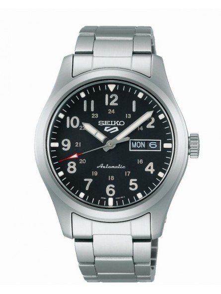 Montre Homme SEIKO 5 Automatique Jour Date Noir Acier - SRPG27K1 Montre Homme SEIKO 5 Automatique Jour Date Noir Acier - SRPG27K1