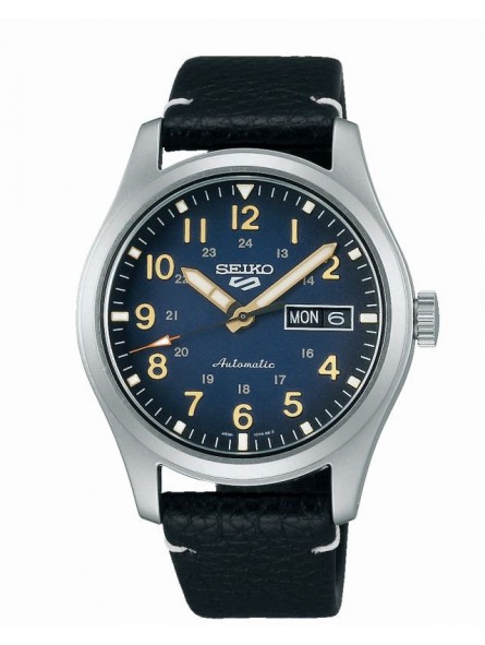 Montre Homme Seiko Sport 5 Auto Noir Acier Bleu - SRPG39K1