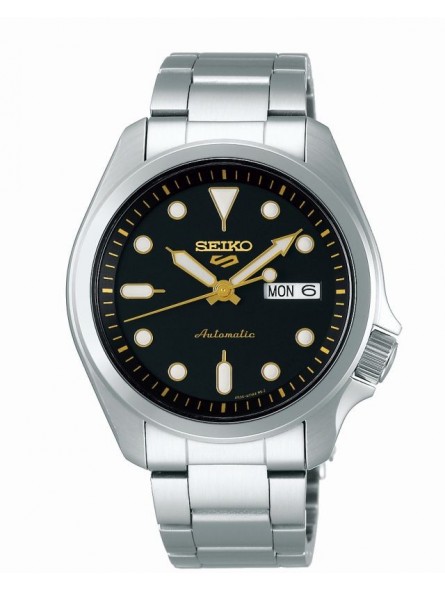 Montre Homme SEIKO Sport 5 Auto Noir Acier argenté - SRPE57K1