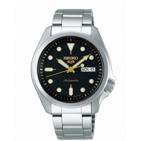Montre Homme Seiko S5S SRPE57K1 - Mouvement automatique - Cadran noir - Boîtier, couronne et bracelet en acier inoxydable