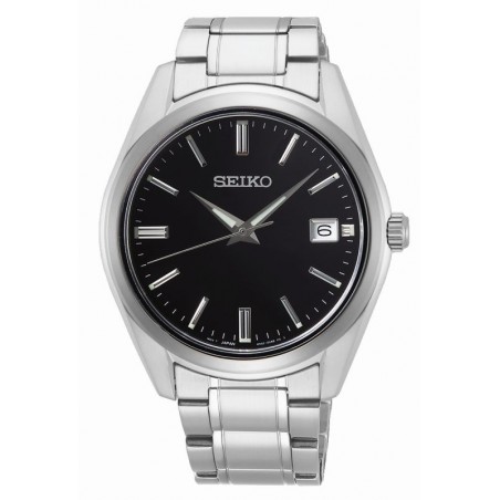 Montre Homme Seiko Classique SUR311P1 - Mouvement quartz - Cadran noir - Boîtier et bracelet acier inoxydable