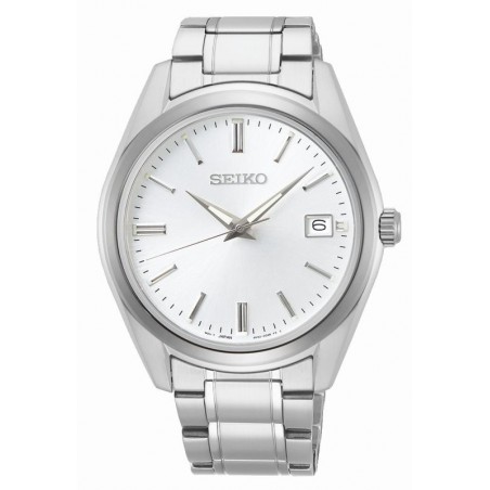 Montre Homme Seiko Classique SUR307P1 - Mouvement quartz - Cadran blanc -  Boîtier et bracelet acier inoxydable