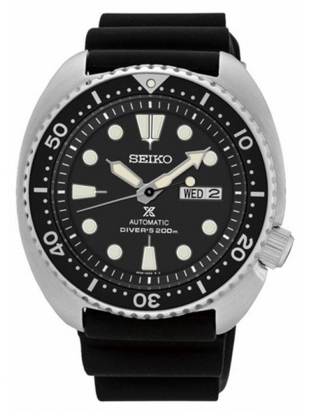 Seiko - Montre Homme Prospex - Automatique Diver's 200M - Cadran noir - Bracelet silicone noir - Ref SRPE93K1