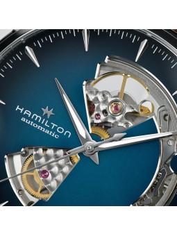 Montre Homme HAMILTON Jazzmaster Coeur Ouvert Brac cuir marron, cad argenté - H32675540