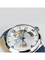 Montre Homme HAMILTON Jazzmaster Coeur Ouvert Brac cuir bleu, cad argenté - H32705651