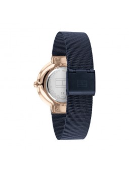 Montre Tommy Hilfiger Liberty Femme - Boitier acier Doré Rose - Bracelet acier Bleu