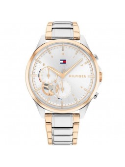 Montre Tommy Hilfiger Quinn Femme - Boitier acier argenté - Bracelet acier argenté et Doré Rose