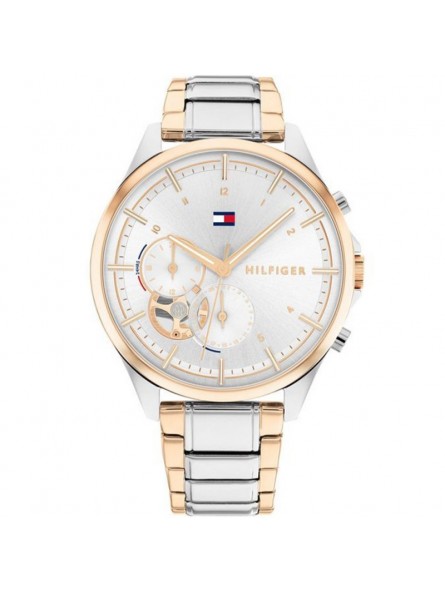 Montre Tommy Hilfiger Quinn Femme - Boitier acier argenté - Bracelet acier argenté et Doré Rose