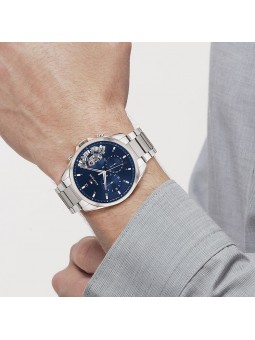 Montre Tommy Hilfiger Baker Homme - Boitier acier argenté - Bracelet acier argenté