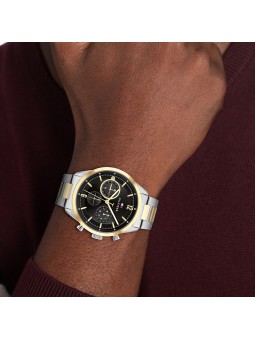 Montre Tommy Hilfiger Matthew Homme - Boîtier acier argenté - Bracelet acier argenté et Doré