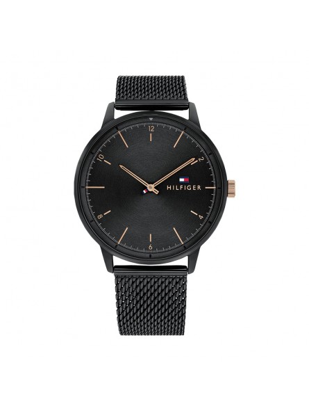 Montre Tommy Hilfiger Hendrix Homme - Boitier acier Noir - Bracelet acier Noir