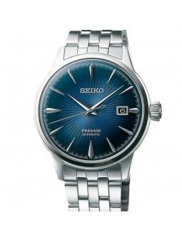 Montre Homme Seiko Présage Automatique Acier Bleu Noir  - SRPB41J1