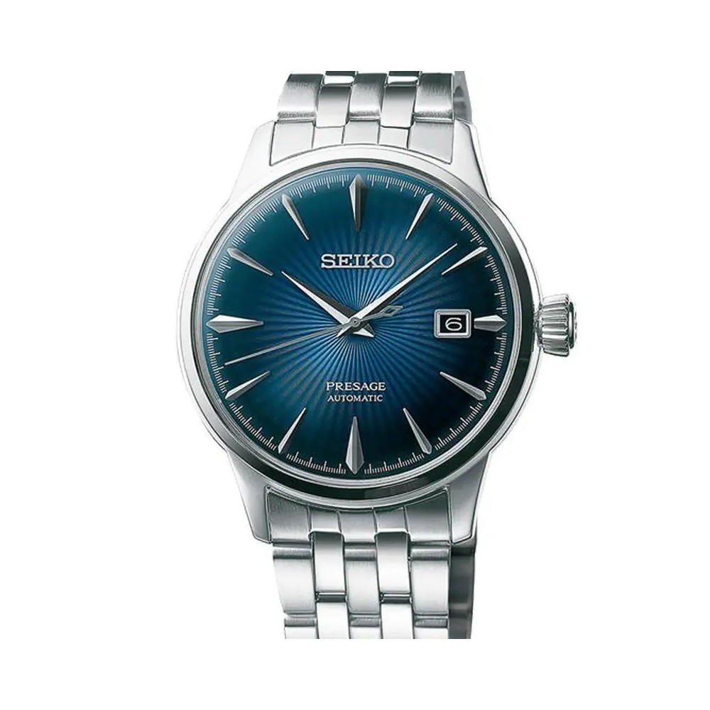 Montre Homme Seiko Présage Automatique Acier Bleu Noir  - SRPB41J1