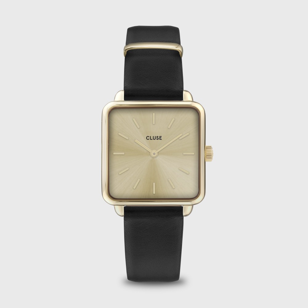 Montre Femme Cluse, style minimaliste au cadran carré doré CW0101207005