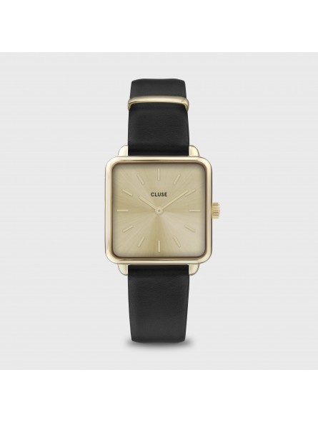 Montre Femme Cluse, style minimaliste au cadran carré doré CW0101207005