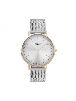 Montre Femme Cluse boho chic cadran noir, bracelet jaune doré - CW0101201014