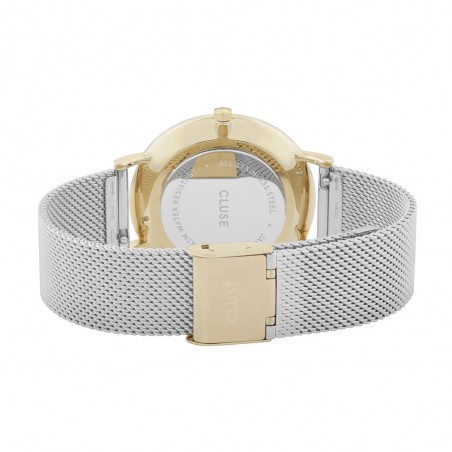 Montre Femme Cluse boho chic cadran noir, Bracelet jaune doré - CW0101201014