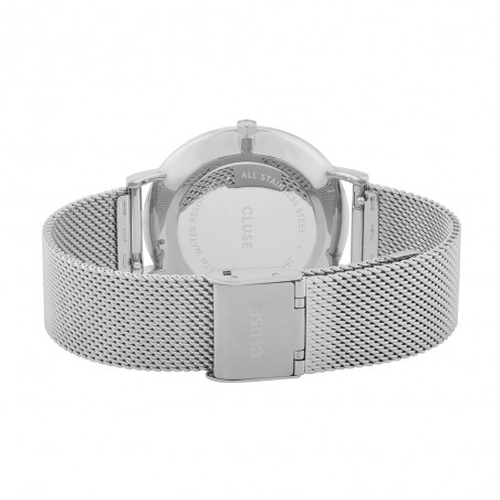 Montre Femme Cluse boho chic mesh cadran blanc, Bracelet gris - CW0101201002