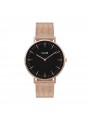 Montre Femme Cluse boho chic mesh cadran noir, bracelet or rose - CW0101201003