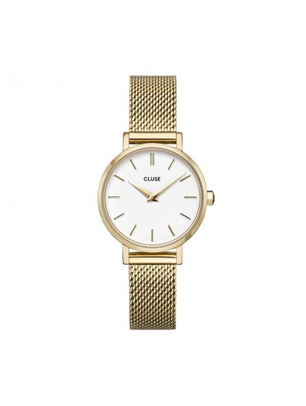 Montre Femme Cluse Boho Chic Petite Mesh, Gold, White, Gold blanc CW0101211001 Montre Femme Cluse Boho Chic Petite Mesh, Gold, White, Gold blanc CW0101211001