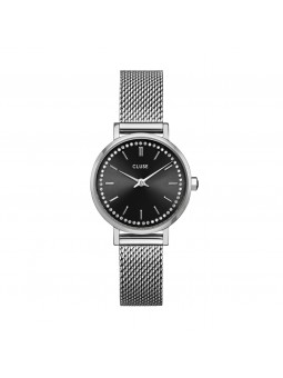Montre Femme Cluse Boho Chic Petite Swarovski Stones Silver Colour noir CW10502