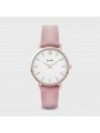 Montre Femme Cluse Minuit cadran blanc, bracelet cuir rose - CW0101203006