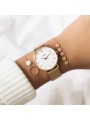 Montre Femme Cluse Minuit cadran blanc, bracelet or rose - CW0101203001
