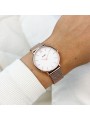 Montre Femme Cluse Minuit cadran blanc, bracelet or rose - CW0101203001
