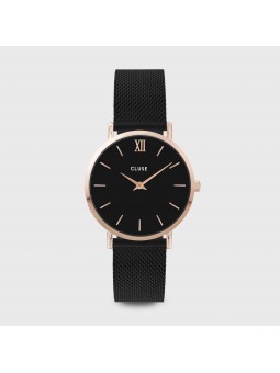 Montre Femme Cluse Minuit cadran noir, bracelet acier noir - CW0101203024