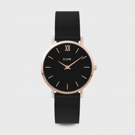 Montre Femme Cluse Minuit cadran noir, bracelet acier noir - CW0101203024