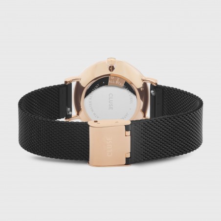 Montre Femme Cluse Minuit cadran noir, Bracelet acier noir - CW0101203024