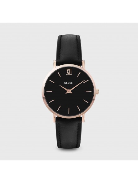 Montre Femme Cluse Minuit Cuir, Rose Gold, Black, Black noir CW0101203013