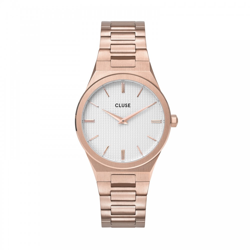 Montre Femme Cluse modèle Vigoureux, style minimaliste blanc CW0101210001