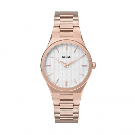 Montre Femme Cluse modèle Vigoureux, style minimaliste blanc CW0101210001