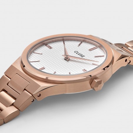 Montre Femme Cluse modèle Vigoureux, style minimaliste blanc CW0101210001