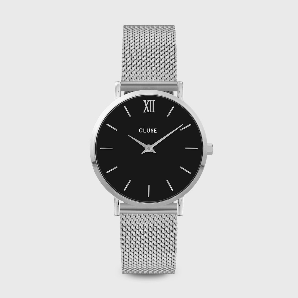 Montre Femme Cluse style minimaliste au cadran rond noir CW0101203005