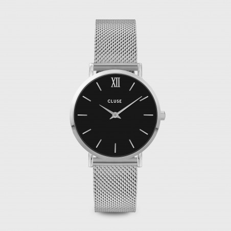 Montre Femme Cluse style minimaliste au cadran rond noir CW0101203005
