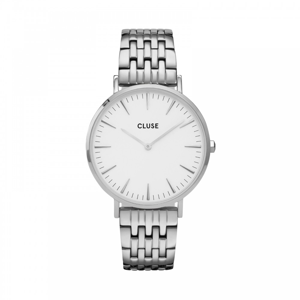 Montre Femme Cluse style minimaliste au cadran rond blanc CW0101201023
