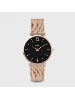 Montre Femme Cluse style minimaliste au cadran rond noir CW0101203003