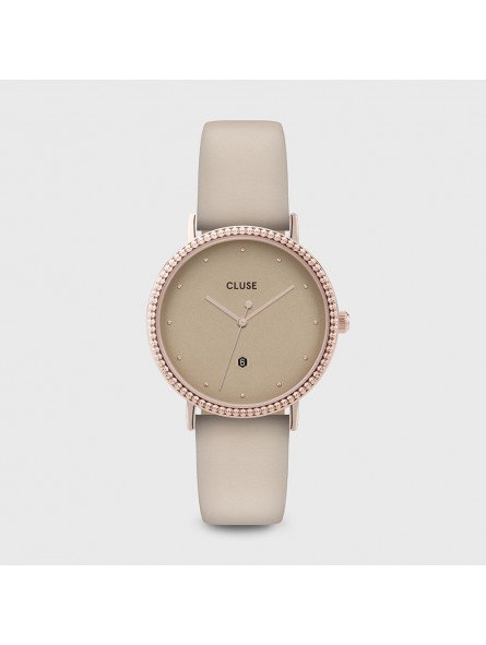 Montre Femme Cluse style minimaliste au cadran rond doré CW0101209006